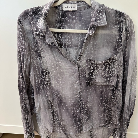 Bella Dahl Tops - Bella Dahl Charcoal Patterned Top
